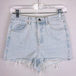 Topshop Moto Lt Wash High Waist Mom Jean Shorts 4